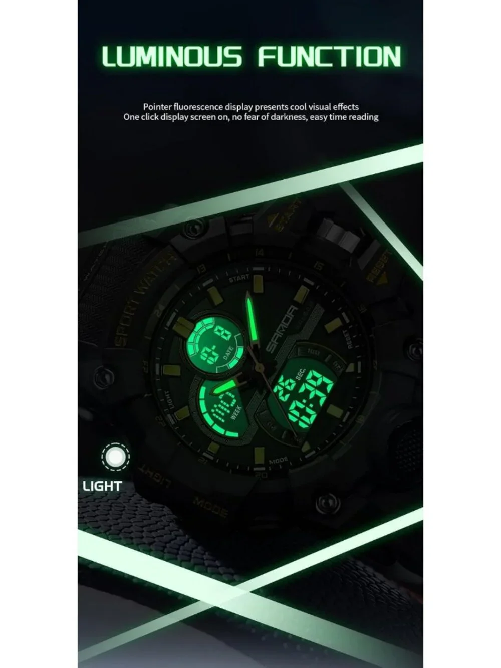 Men's Multifunctional Sports Outdoor Watch - Waterproof Analog Digital Quartz